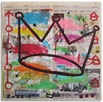 untitled (acrylic & collage on newsprint)